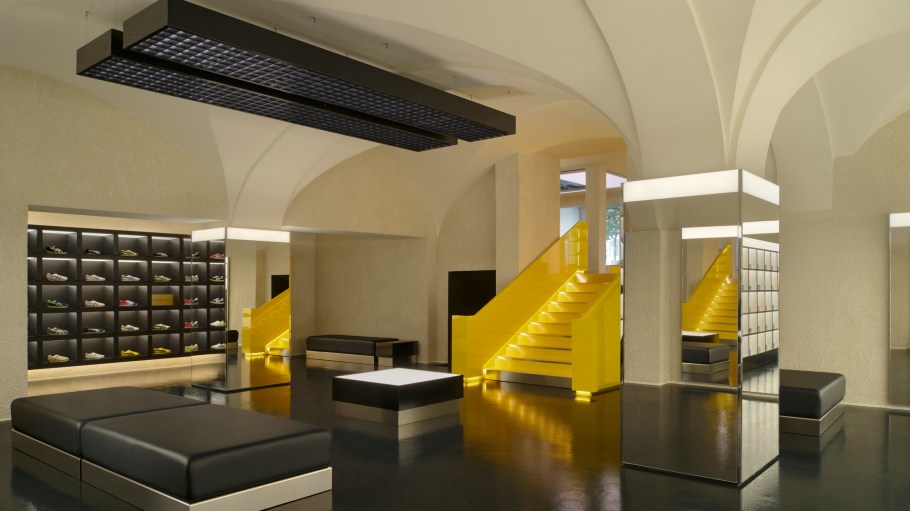 Inside the Onitsuka Tiger flagship in Paris.